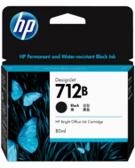 HP 712B 80-ml Black DesignJet Ink Cartridge